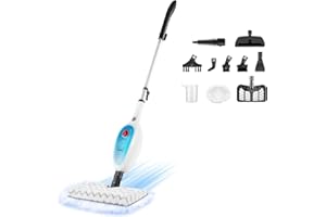 Moolan Steam Mop, 10 in 1 MultiPurpose Powerful Steam Detachable Floor Steamer for Hardwood/Tile/Laminate All Floors Cleaning with 11 Accessories for Whole Home Use