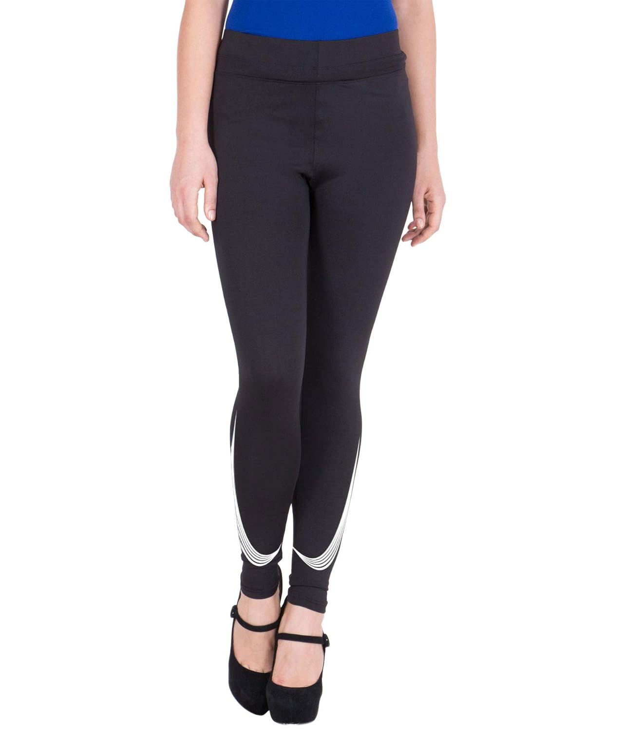 white polyester leggings