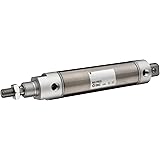 SMC NCMB075-0400S Stainless Steel Air Cylinder, Round Body, Single Acting, Spring Return, Front Nose Mounting, Not Switch Ready, No Cushion, 3/4" Bore OD, 4" Stroke, 0.25" Rod OD, 1/8" NPT