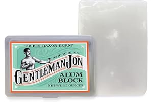 Gentleman Jon 3.7 Ounce Alum Block in Plastic Case - Upgrade Your Shave - Soothing Aftershave Solution for Shaving Razor Burn Relief - Travel Friendly Durable Plastic Case Included, Aftershave for Men
