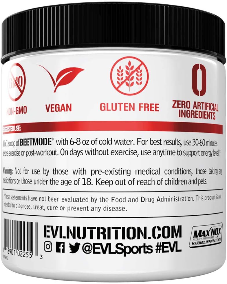 Evlution Nutrition Beet Mode, Concentrated Beet Root Crystals, Nitric Oxide Booster, Natural Circulation, Immune Support, Antioxidants, Vegan, Non-GMO, Endurance, Superfood (Black Cherry, 30 Servings): Health & Personal Care