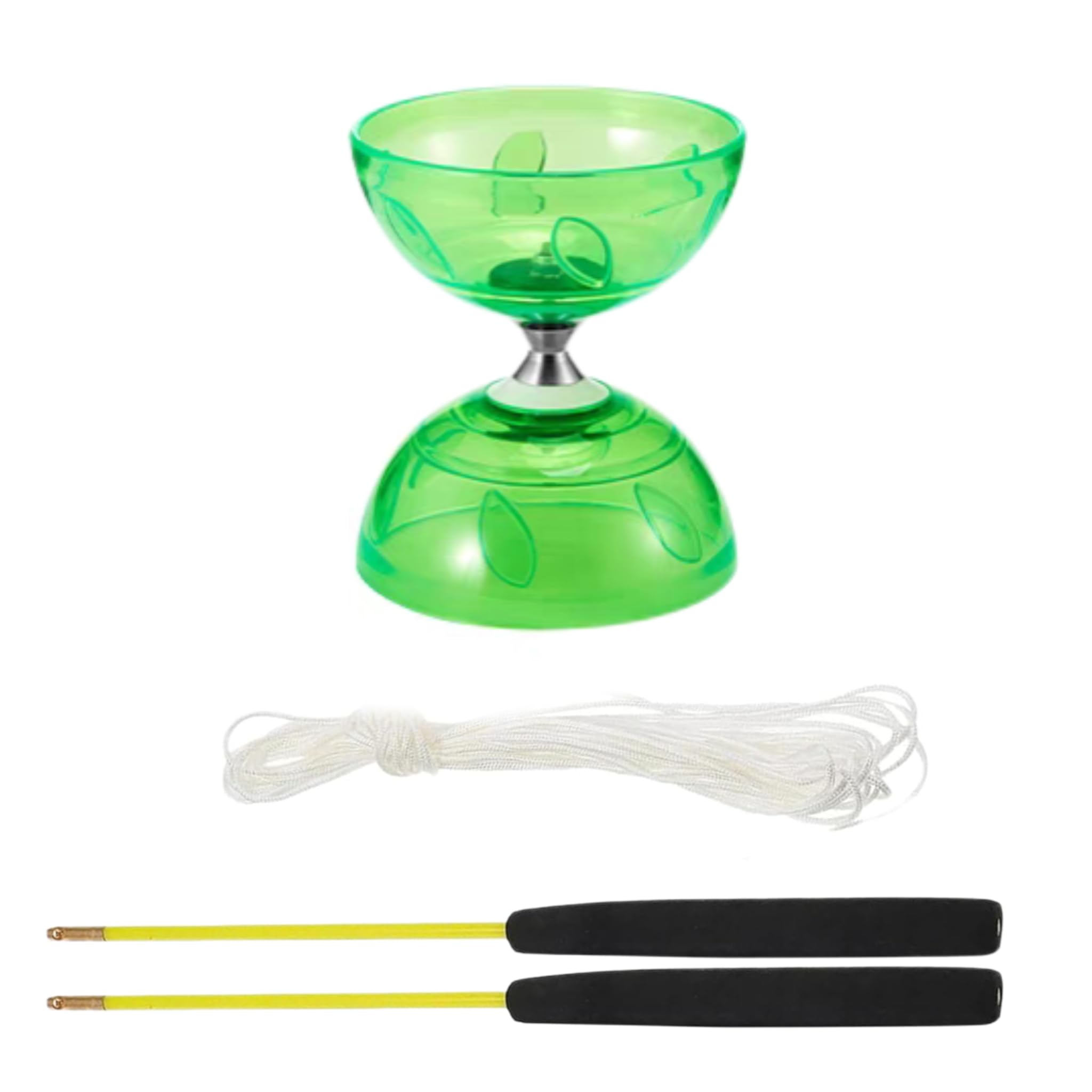 Will Like Diabolo Ball Bearing Diabolo Set Juggling Sticks for Recreational Sports Great for Outdoor Sports (Green)
