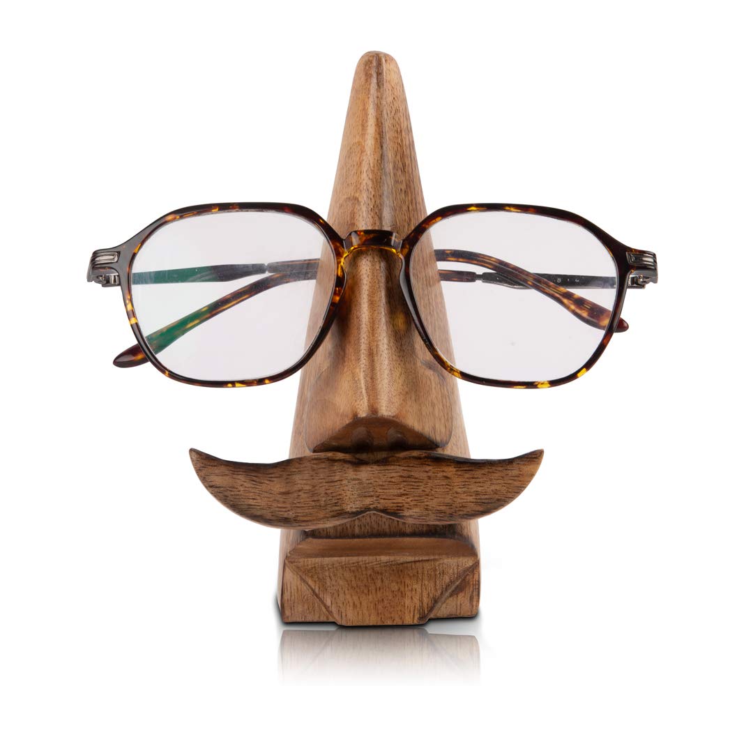 Fun Valentines Day Gift Ideas Handcrafted Movember Mangowood Reading Glasses Stand Spectacle Stand or Eye Glass Holder Wooden Tabeltop Display Stand 6 Inches Anniversary Housewarming Gift Ideas