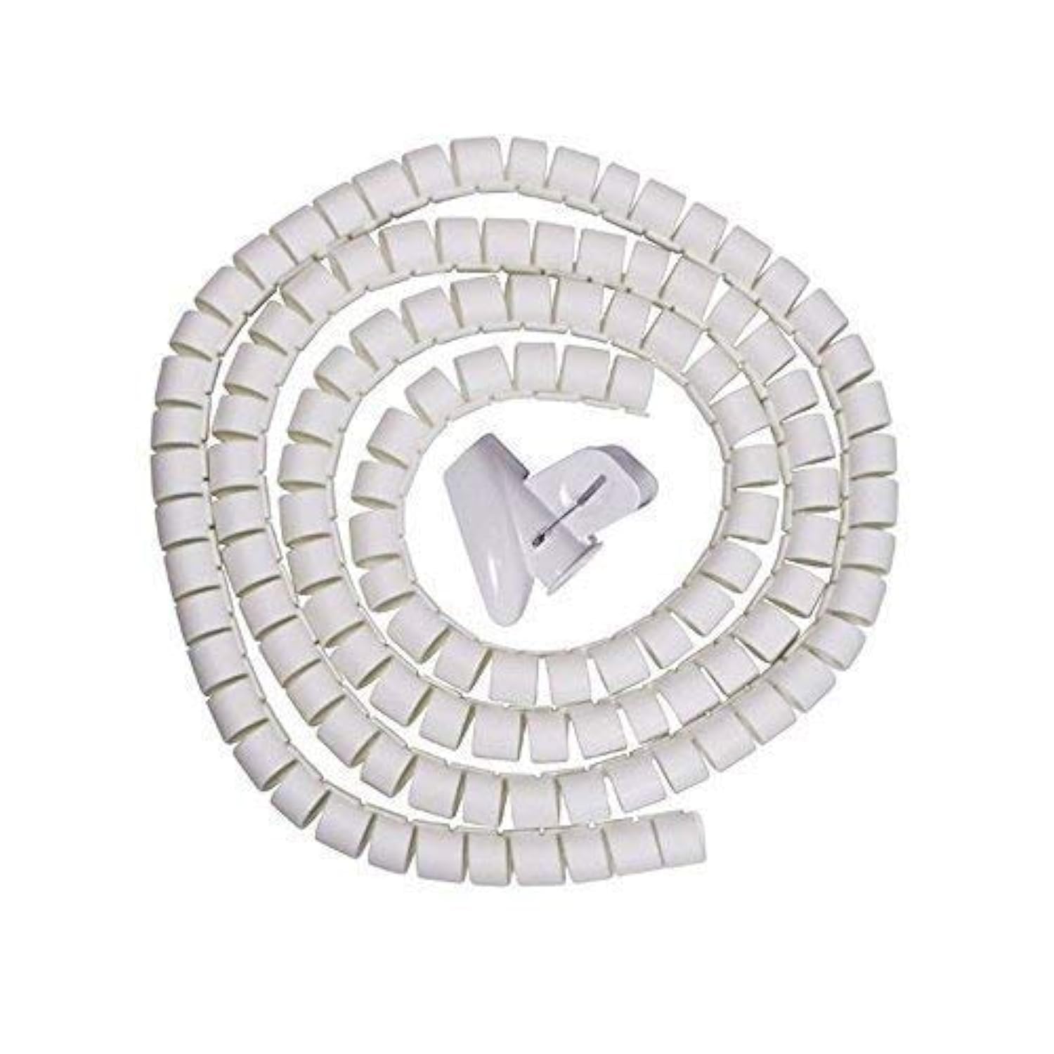 White 25mm Large Cable Wire Tidy Wrap PC Home Cinema TV Organising Kit with Feeder