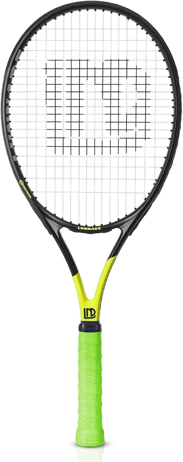 LUNNADE Adults Tennis Racket 27 Inch, Shockproof Carbon Fiber Tennis Racquet Light-Weight, Pre-Strung and Regrip, Suitable for Beginners to Intermediate Players : Sports & Outdoors
