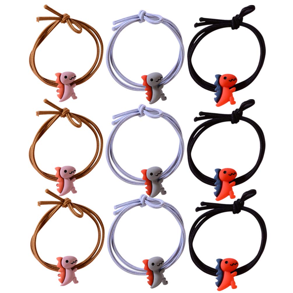 NUOBESTY 20pcs Cute Cartoon Hair Holders Hair Ties Ponytail Holders Hair Bands Ropes Dinosaur Animal Hair Accessories