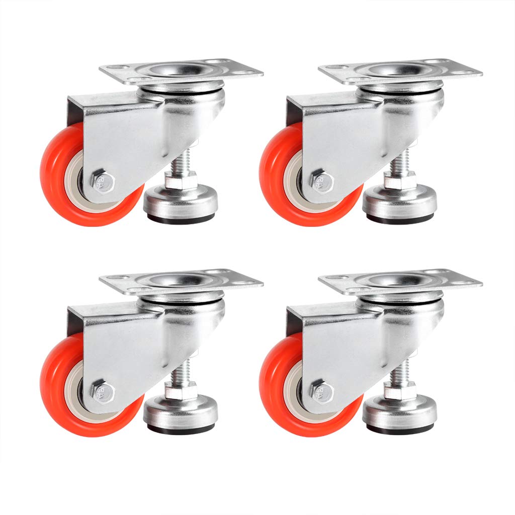Skelang 4 Pcs 2” Adjustable Leveling Caster, Leveling Feet Wheels