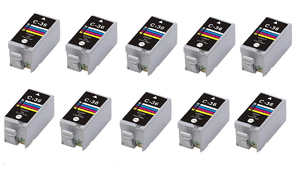 10X COMPATIBLE CANON CLI-36 COLOUR INK CARTRIDGES FOR CANON PIXMA IP100, IP110, MINI 260,320. CLI-36C