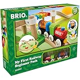 BRIO My First Railway - 33727 Beginner Pack | Engaging Wooden Toy Train Set for Toddlers Age 18 Months and Up | FSC-Certified