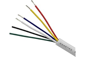 UHPPOTE UL2464 22AWG 6 Conductor Bare Copper Unshielded Alarm Security Burglar Cable (200ft)
