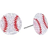 Nanafast Acrylic Sports Earrings for Women Soccer/Basketball/Baseball/Softball/Volleyball/Football Stud Earrings for Game Day Outfits Sport Lover Gifts