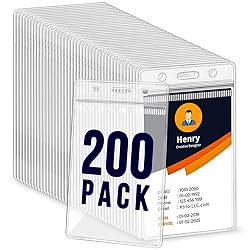 200 Pack ID Badge Holder - Vertical Badge