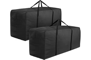AURRAGIY Cushion Storage Bag 420D Waterproof 68" Rectangular Outdoor Patio Cushion Storage Bags — Outdoor Cushions Storage Bag with Zipper and Handles Extra Large Storage Bags 68" L x 29" H x 20" W Black