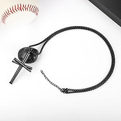 HattiDoris Baseball Corss Necklace for Men