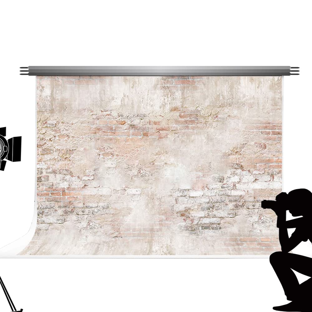 Kate Backdrops 10x6.5ft Retro Brick Wall Photography Backgrounds Rustic Style Photo Backdrop Microfiber Portrait Background for Studio Props(3x2m)