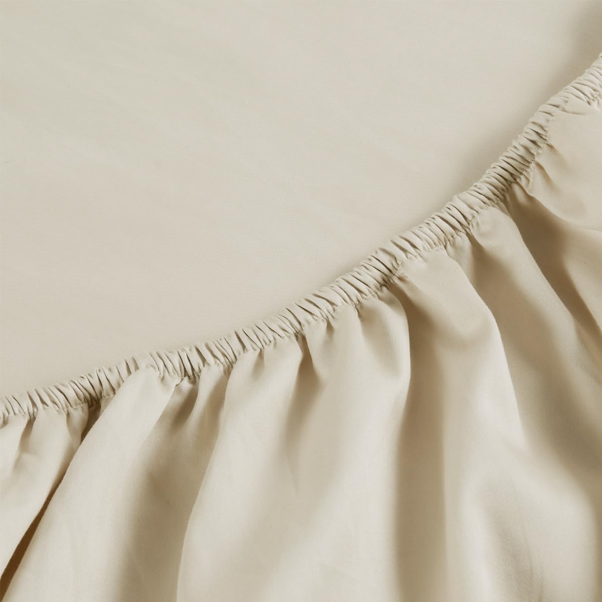 Christy Double Deep Fitted Sheets | 400TC Luxury Bedding | Linen Cream | 100% Cotton Sateen | Soft Silky Bed Linen