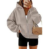 Trendy Queen Zip Up Hoodies For Women Cropped Sweatshirts Fall Fashion Outfits 2026 Y2k Fleece Teen Girls Clothes