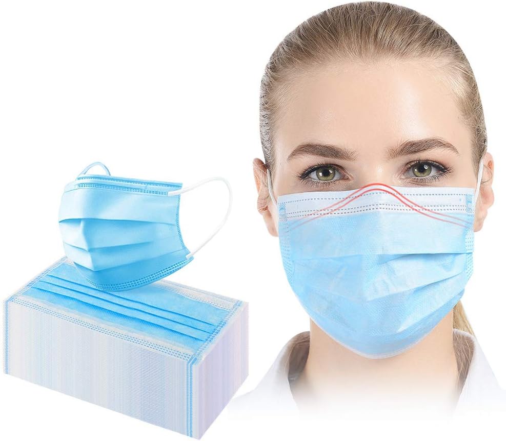 50pcs Disposable Surgical Face Fliter 3-Layer Non-Woven Fabrics Fliters Adult Anti Pollution Anti-fog Haze Dustproof Protective Fliter