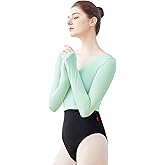 Avrigirl Knitted Ballet Wrap Tops Shirts Long Sleeve Pullover Dance Sweaters Overalls for Leotards
