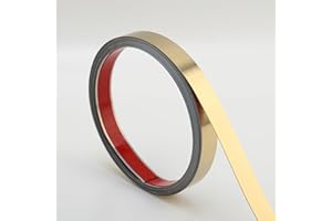 Trimold Wall Trim Molding, Peel and Stick Stainless Steel, Flexible Self-Adhesive Metal Trim for Mirror Frame, Fireplace and 