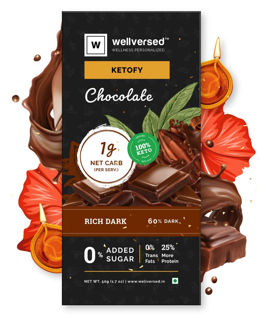 Ketofy Dark Keto Chocolate (3x50g) Sugar Free Unsweetened Intense