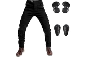 LOMENG Motorcycle Riding Jeans Biker Motorbike Pants with CE Removable Armored for Men