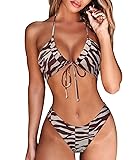 OMKAGI Sexy Thong Bikini Set for Women Swimsuit