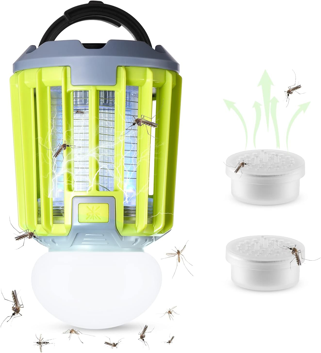 AiMoxa Portable Bug Zapper, Waterproof Mosquito Trap for Outdoor & Indoor, USB Rechargeable Mosquito Zapper, Camping Lantern with 2000mAh Battery