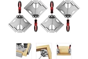 WETOLS Corner Clamp for Woodworking 4PCS 90 Degree Right Angle Clamp with Adjustable Aluminum Alloy Swing Jaw, Single Handle Clamps for Woodworking, Photo Framing, Gifts for Men Dad