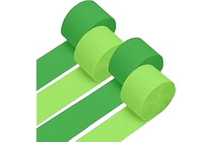 MUFANYU 4 Crepe Paper Streamers Rolls, 328ft Pack of Green and Light Green Crepe Paper for Birthday Wedding Engagement Holidays Home Decor St. Patricks Day Decoration (1.8 inch x 82 ft/Roll)
