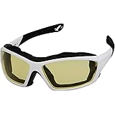 WYND Blocker Motorcycle Riding Glasses Extreme Sports Wrap Sunglasses (White/Yellow)