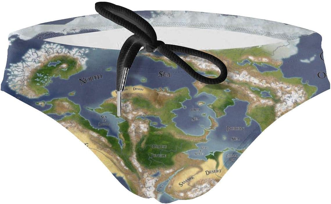 Mens Vintage Route American Map Swimming Briefs Sexy Swimwear Swim Trunks Sexy Low Waist Bikini Boxers