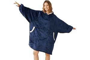 Aircliff Wearable Blanket Hoodie, Oversized Sherpa Sweatshirt, Cozy Soft Warm Plush Hooded Blanket for Adult Women Men Teens