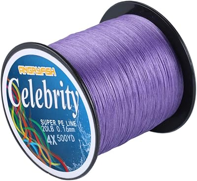 ANGRYFISH 4 Strands Super Strong Braided Fishing Line 150YD Purple 35LB