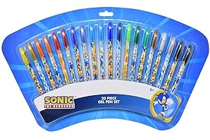 Sonic the Hedge Hog 20 pack Gel Pens Stationery Set with a variety of Fun Colors