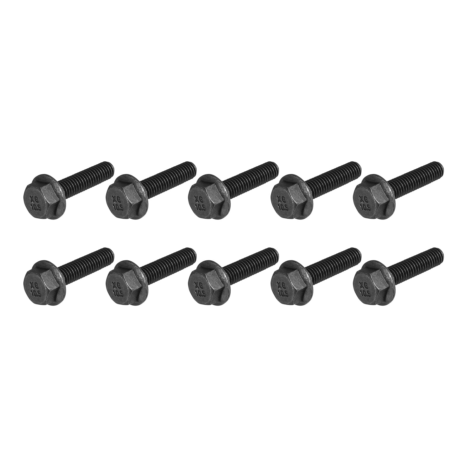 METALLIXITY Flanged Hex Head Bolts (M6x25mm) 30pcs, Hexagon Serrated Flange Bolt Fully Thread Screw - for House Construction Hardware Fasteners โ image 1