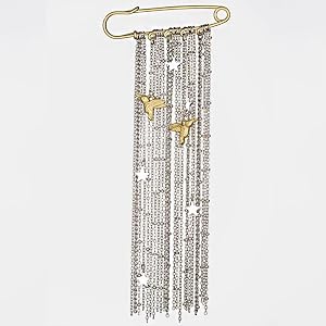 Long Tassel Brooch Exaggerated Tie Collar Needle Exaggerated Peace Dove Pendant Multi-layer Chains Pin Men