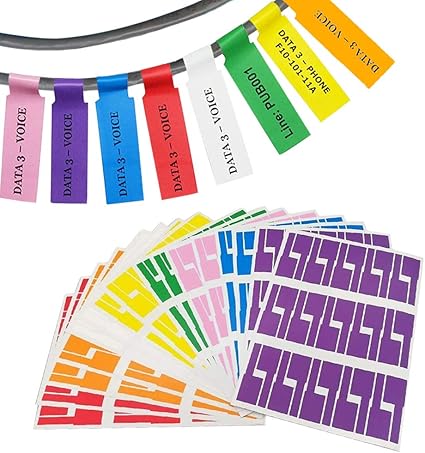 Zelfklevende Kabel Etiketten Waterdichte Marker Kabel Tag Stickers Scheurbestendig Draad Label 8 Kleuren 16 Vellen 480 St Amazon Nl