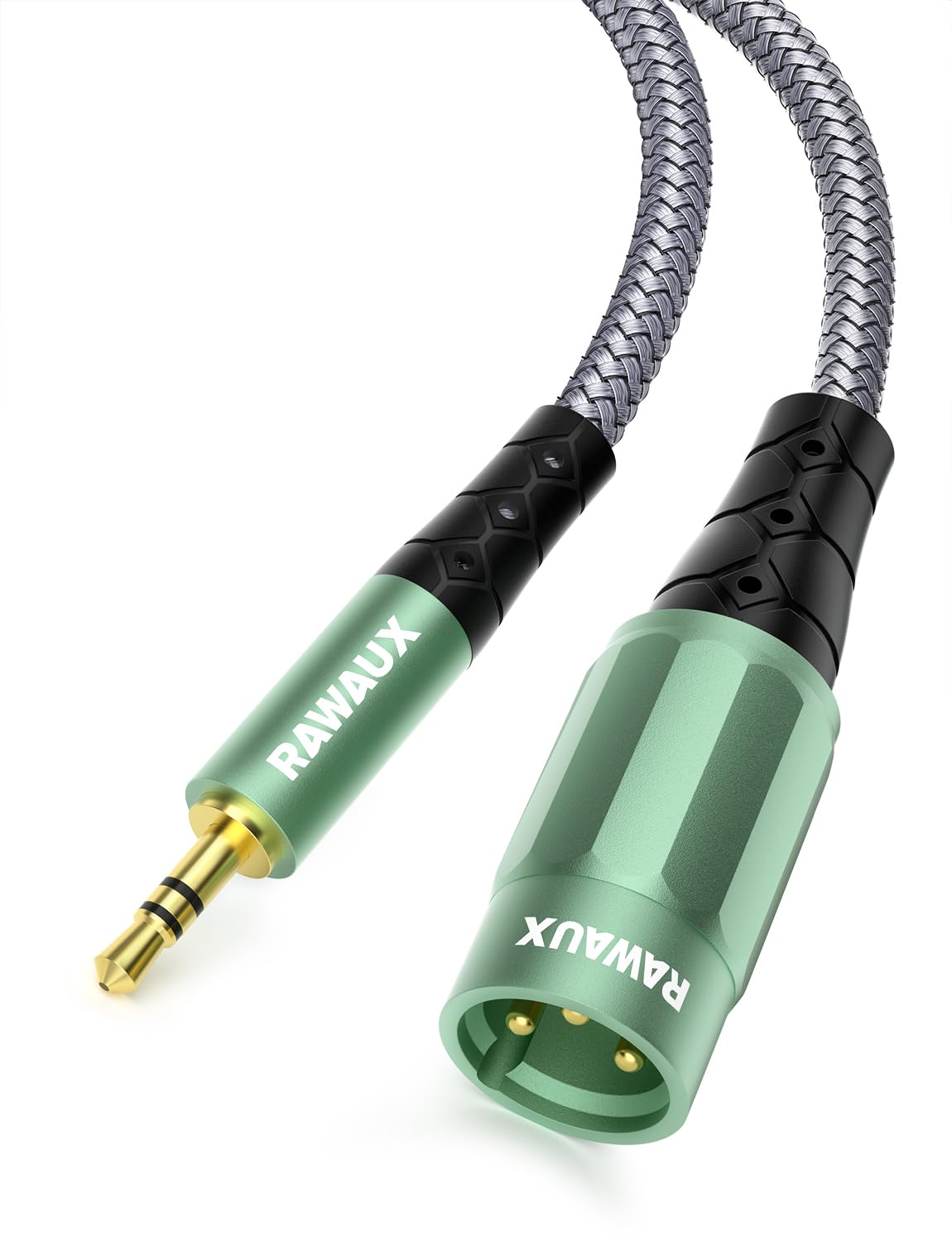 RAWAUX 3.5mm to XLR Male Cable 1M, XLR to Mini Jack Stereo Aux Adapter Unbalaned Microphone Cable for Speaker, Amplifier, Camera, Laptop, iPad