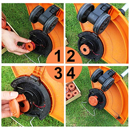 Faraer WA0010 Spool for Worx Trimmer Grass Edger String 10ft 0.065" Autofeed Spool Line WA0004 Compatible with Worx WG180 WG163 Weed Eater 14 Pack (12 Trimmer Spools and 2 Trimmer Spool Cap)