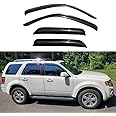 Kucaruce 94059 4pc Window Wind Delfector, Outside Mount Tape-On Rain Deflector Guards Set, Window Visor fit for 2001-2012 Ford Escape 2008-2011 Mazda Tribute 2005-2011 Mercury Mariner