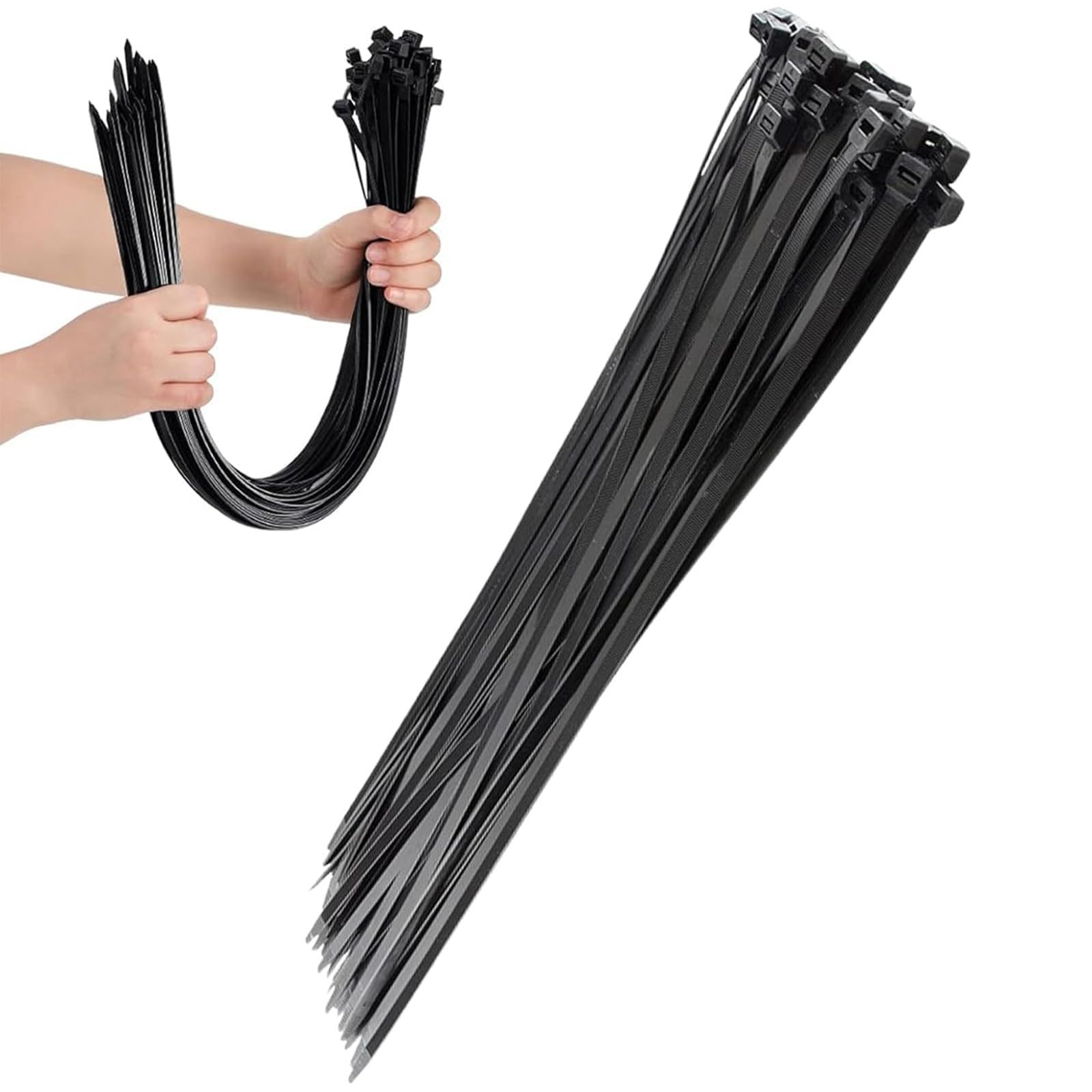 30 PCS Black Cable Ties Heavy Duty,Large Cable Ties for Both Indoor and Outdoor 26IN Long with 55 KGS Ultra Strong Tensile Strength, Large UV Resistant Extra Long Tie Wraps for Use