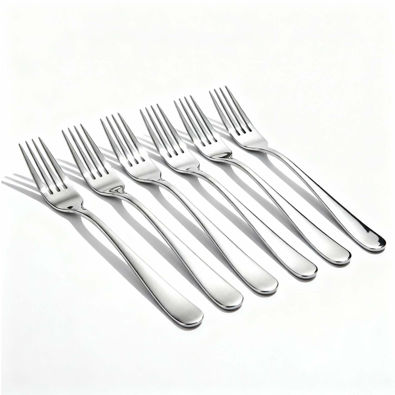 AEX 6X Stainless Steel Dinner Fork Set – Mirror Polished Forks Set of 6 for Casual and Formal Dining — image 1