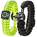 A2S Dare2 Survival Bracelet - Pack of 2 - Stylish Survival Gear Kit with Compass, Fire Starter, Emergency Knife - for Camping Hiking Outdoors Emergency Preparedness