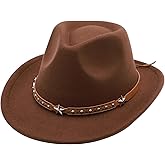 MivBuks Kids Cowboy Hat for Girls Western Cowgirl Hat with Buckle Belt Pink Wide Brim Fedora Hat