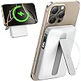 ESR for MagSafe Power Bank, Kickstand 10,000mAh MagSafe Portable Charger, Qi2 Certified 15W Fast Battery Pack with LED Display, 27W USB-C MagSlim Charger with Cable for iPhone 16/15/14/13/12, White