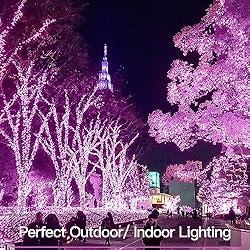 suddus Pink Fairy Lights Battery Operated Outdoor