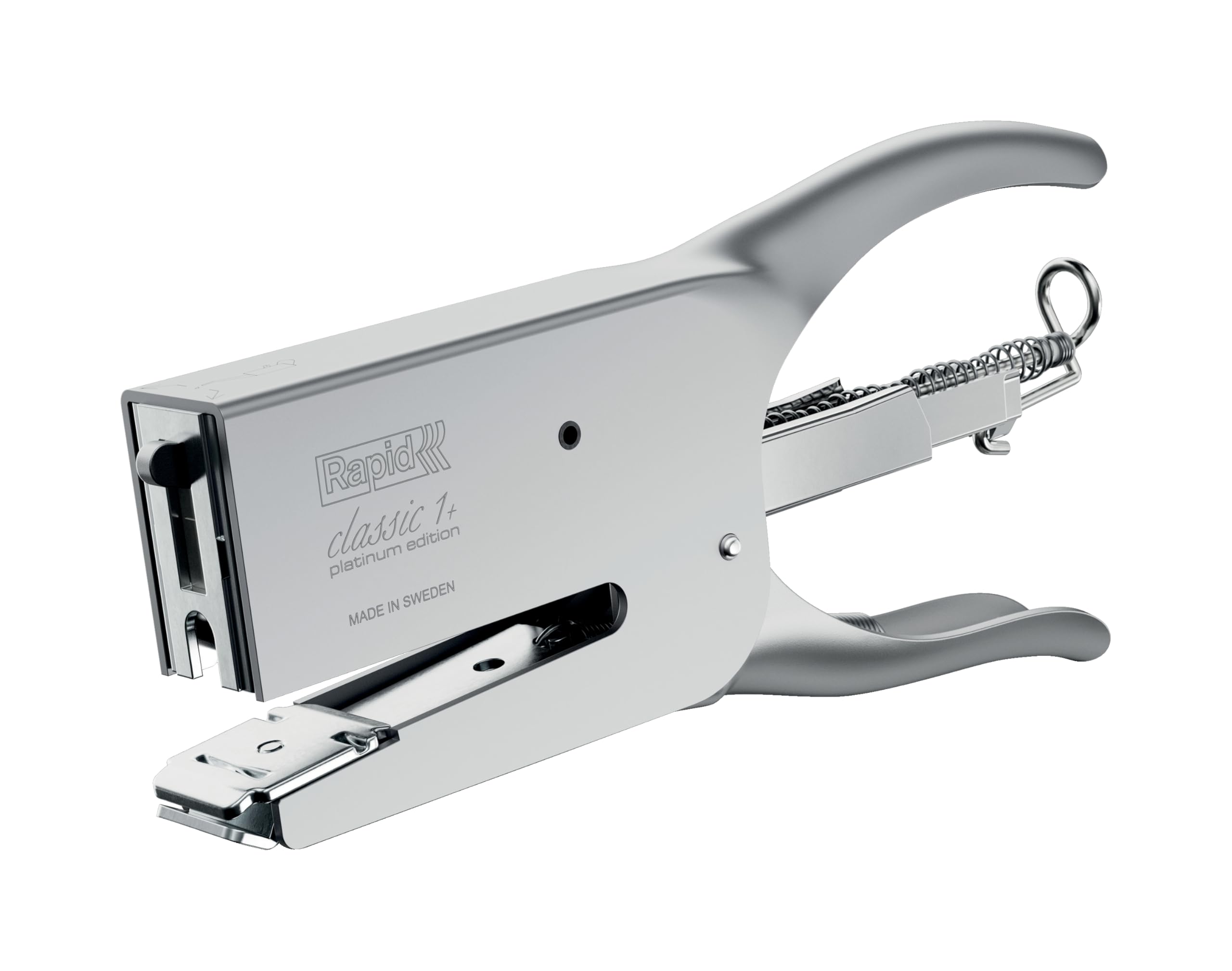Rapid Classic K1+ Platinum Stapling Pliers For No. 24 Staples – Compatible with 24/6 & 24/8+ Staples, Adjustable Anvil & Back-Loading Mechanism, ClimatePartner Certified – Office, DIY, Retail (Silver)