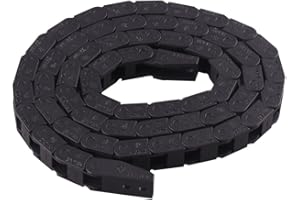 QBGTFAK Machine Tool 7 x 7mm Semi Enclosed Type Plastic Towline Cable Carrier Drag Chain Nested for CNC Machine Tools, Machinery Black Ted Lele (7mm x 7mm)