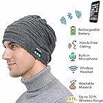 ZHIKE Bonnet BlueTooth Music Beanie,Bonnet de casque sans fil unisexe rechargeable, casque Bluetooth, chapeau d’hiver…